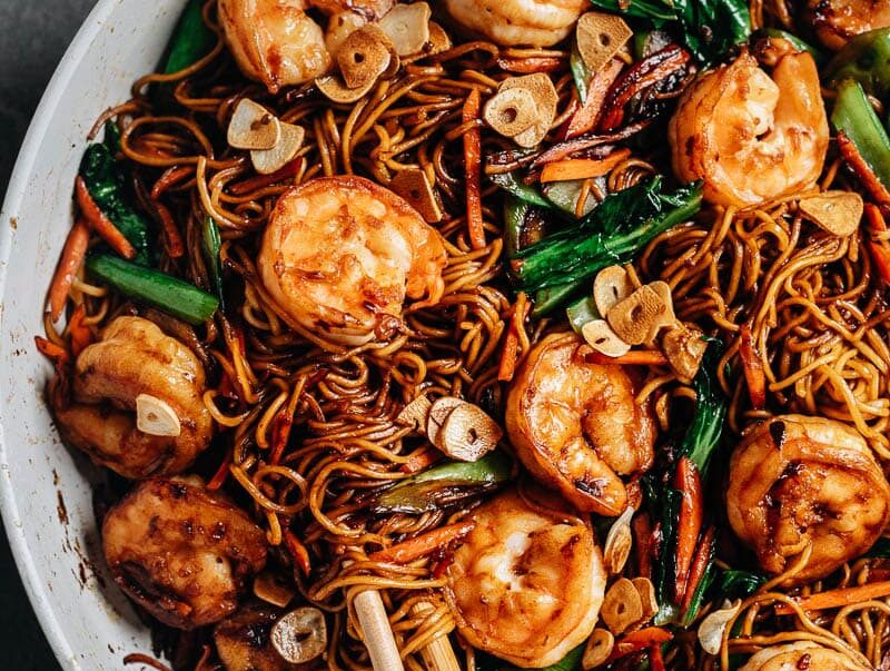 Noodles with shrimp
