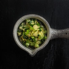 Ginger Scallion Sauce in a small bowl on a table