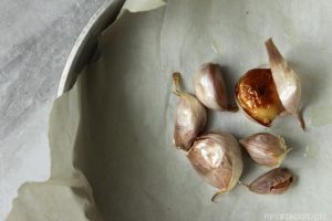 Garlic cloves individually roasted for garlic mashed potatoes