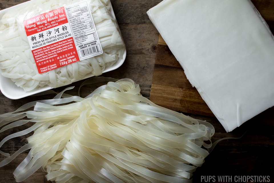 Showing the different types of rice noodles