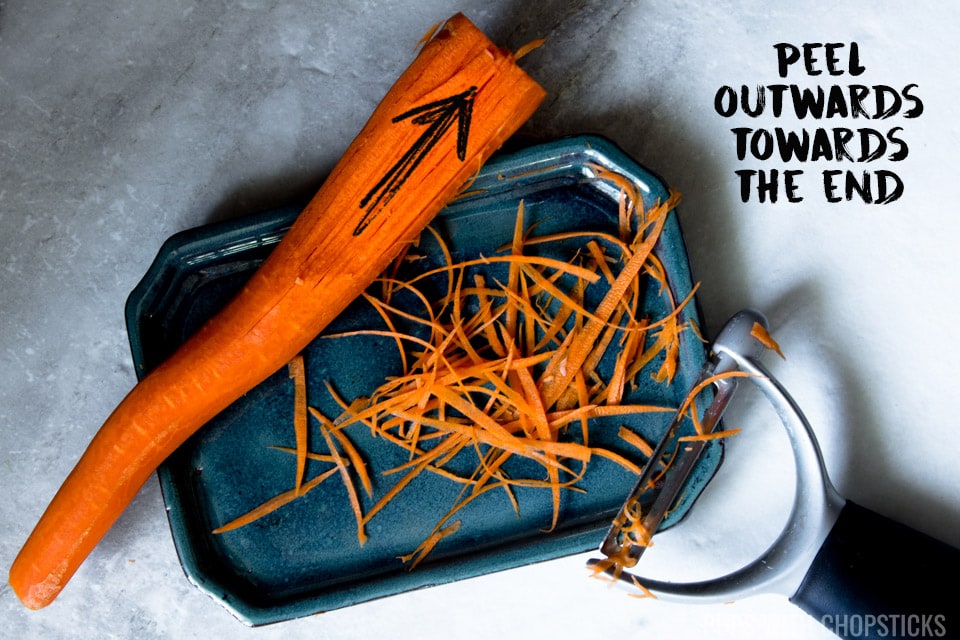 Making Carrot Slivers with a Vegetable Peeler
