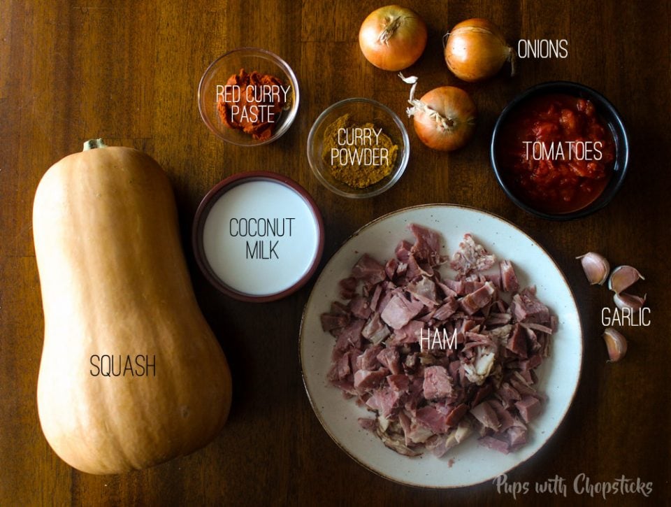 Butternut Squash Curry with Ham Ingredients