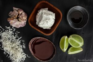 Creamy Coconut Dip ingredients on a table