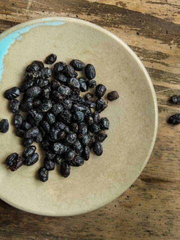 Fermented black beans on a plate