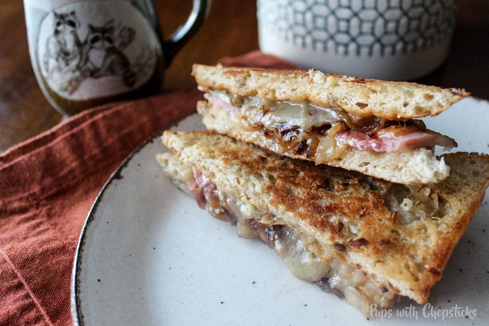 Monte Cristo Sandwich with Caramelized Onions & Maple Syrup
