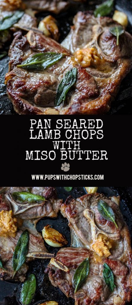 Pan fried lamb chops with umami miso butter! 