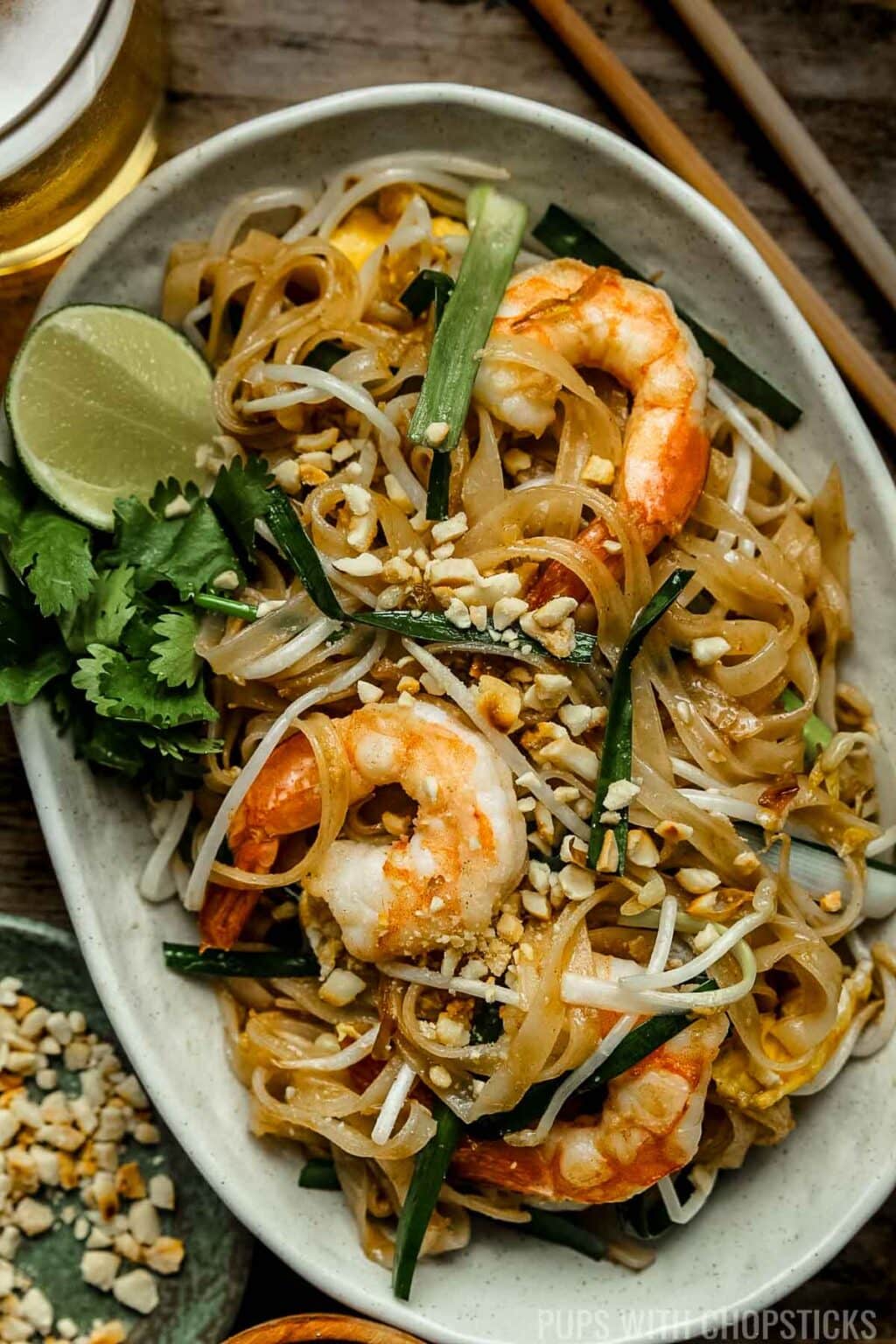 Easy Authentic Pad Thai - Pups with Chopsticks
