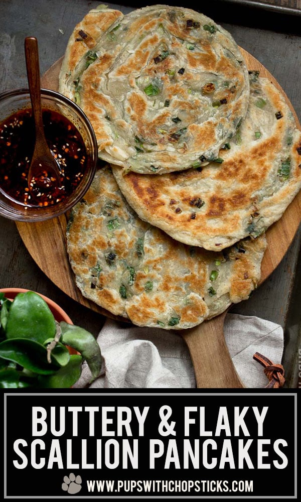 Buttery & Flaky Scallion Pancakes With Dipping Sauce