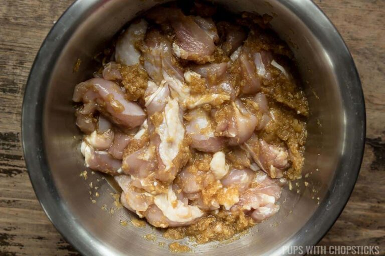 Sweet and Sour Chicken Pups with Chopsticks