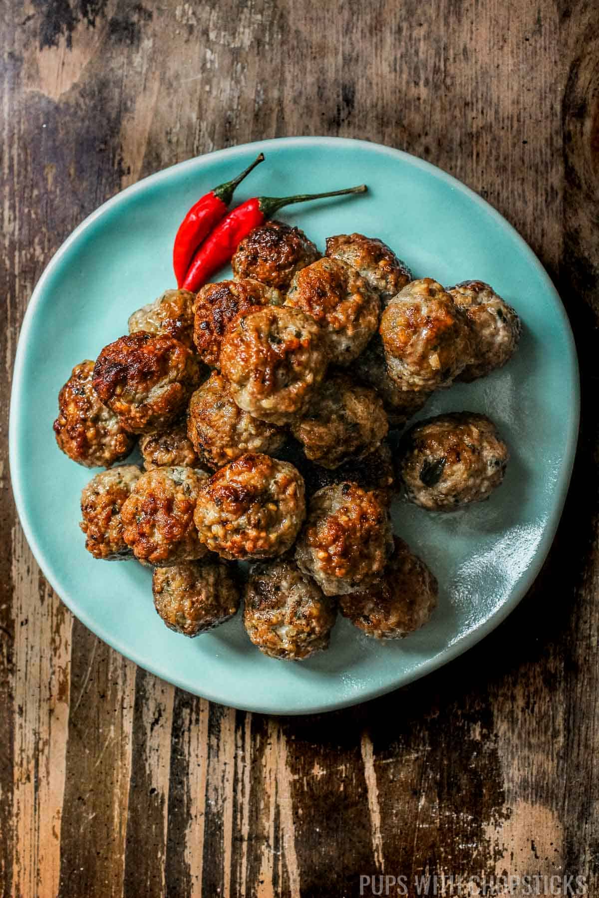 Thai Lemongrass Larb Meatballs