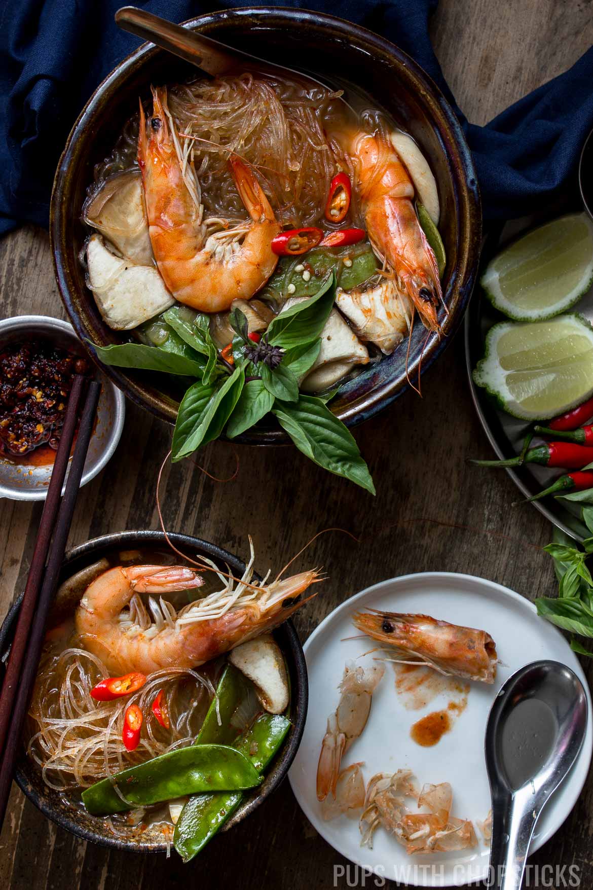 Tom Yum Goong (Thai Hot & Sour Soup with Shrimp)