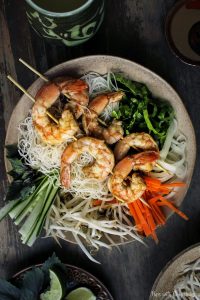 Vietnamese Grilled Shrimp Vermicelli Noodle Bowl