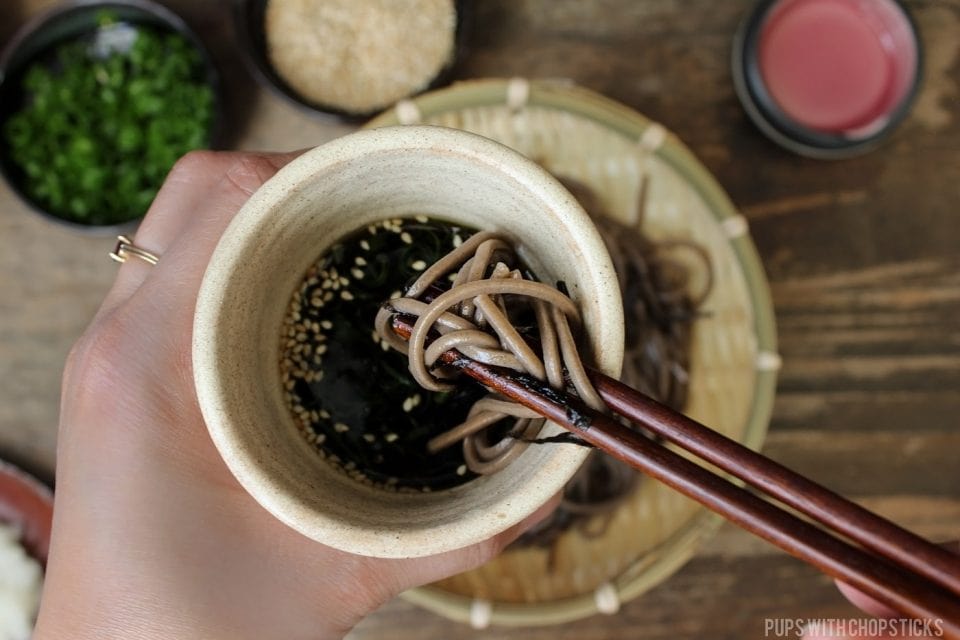 Zaru Soba (Cold Soba Noodles) with Genmaicha Dipping Sauce